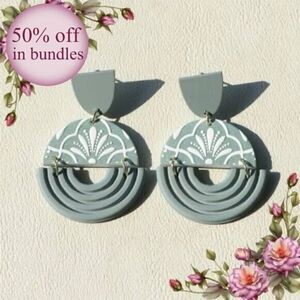 Floral Pattern Round Drop Earrings